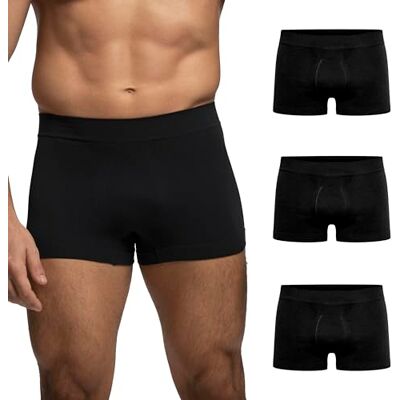 POMPEA Boxer U Seamless Culotte Homme (Pack de 3), Noir, S-M POMPEA Boxer U Seamless Culotte Homme (Pack de 3), Noir, S-M