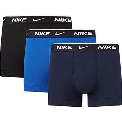 NIKE Everyday Lot de 3 boxers en coton stretch pour homme, obsidienne, bleu roi/noir, taille XS NIKE Everyday Lot de 3 boxers en coton stretch pour homme, obsidienne, bleu roi/noir, taille XS