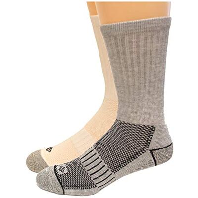Columbia Lot de 6 paires de chaussettes Pique Weave Crew avec soutien de la voûte plantaire pour homme, gris/blanc, 37.5-46 EU Columbia Lot de 6 paires de chaussettes Pique Weave Crew avec soutien de la voûte plantaire pour homme, gris/blanc, 37.5-46 EU