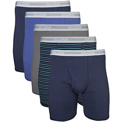 Gildan Lot de 10 boxers rétro pour homme, Bleu marine Lot de 5, XXL Gildan Lot de 10 boxers rétro pour homme, Bleu marine Lot de 5, XXL