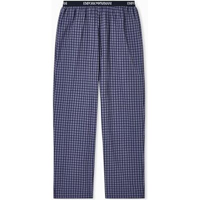 Giorgio Armani Bas de pyjama tissé teint en fil pour homme, bleu, L Giorgio Armani Bas de pyjama tissé teint en fil pour homme, bleu, L