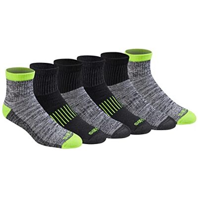 Dickies Men's Dri-Tech Moisture Control Quarter Socks (6, 12, 18 Pairs), Hi -Vis Yellow Black (6 Pairs), Large Dickies Men's Dri-Tech Moisture Control Quarter Socks (6, 12, 18 Pairs), Hi -Vis Yellow Black (6 Pairs), Large
