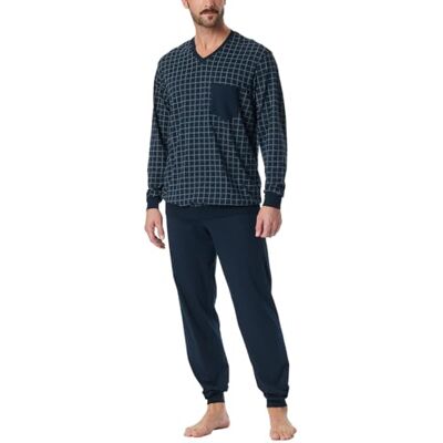 Schiesser Ensemble pyjama long et confortable pour homme, Bleu jeans_181162, 52 Schiesser Ensemble pyjama long et confortable pour homme, Bleu jeans_181162, 52
