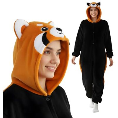 nerd hunters Costume Onesie pour adulte Pyjama Kigurumi en peluche, unisexe Costume d'animal Tailles S à XL (DE/NL/SE/PL, Alphanumérique, XL, Regular, Red Panda) nerd hunters Costume Onesie pour adulte Pyjama Kigurumi en peluche, unisexe Costume d'animal Tailles S à XL (DE/NL/SE/PL, Alphanumérique, XL, Regular, Red Panda)
