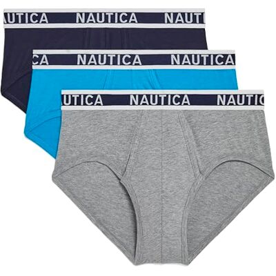 Nautica Slip classique en coton extensible pour homme, Caban/gris chiné/océan hawaïen, L Nautica Slip classique en coton extensible pour homme, Caban/gris chiné/océan hawaïen, L