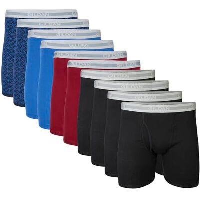 Gildan Men's Underwear Boxer Briefs, Multipack, Black/Garnet/Royal/Diamond (10-Pack, Classic Length) Gildan Men's Underwear Boxer Briefs, Multipack, Black/Garnet/Royal/Diamond (10-Pack, Classic Length)