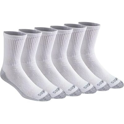 Dickies Men's Dri-Tech Mid-Crew Comfort Length Moisture Control Socks, Available in M-XL (6, 12 Pairs), Comfort Length White (6 Pairs), Extra Large Dickies Men's Dri-Tech Mid-Crew Comfort Length Moisture Control Socks, Available in M-XL (6, 12 Pairs), Comfort Length White (6 Pairs), Extra Large