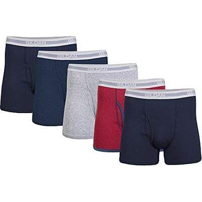 Gildan Men's Short Leg Boxer Briefs, Multipack Boxeur Ajust, Bleu Marine/Bleu Marine chiné/Gris Sport/Pois (Lot de 5), XL Homme Gildan Men's Short Leg Boxer Briefs, Multipack Boxeur Ajust, Bleu Marine/Bleu Marine chiné/Gris Sport/Pois (Lot de 5), XL Homme
