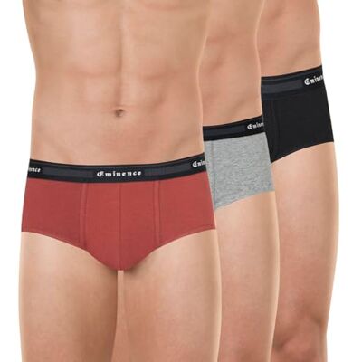 Eminence Lot de 3 Slips Homme Tailor – Coton Stretch Longue Durée, Coupe Ergonomique, Ceinture Jacquard – Label Oeko-TEX® Standard 100, Rouille C. Noire/Gris Chiné C. Noir/Noir C. Noire, L Eminence Lot de 3 Slips Homme Tailor – Coton Stretch Longue Durée, Coupe Ergonomique, Ceinture Jacquard – Label Oeko-TEX® Standard 100, Rouille C. Noire/Gris Chiné C. Noir/Noir C. Noire, L