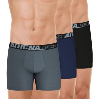 Athena Air Fit Lc91 sous-vêtement Homme, Gris/Marine/Noir Ceinture Noire, S Athena Air Fit Lc91 sous-vêtement Homme, Gris/Marine/Noir Ceinture Noire, S