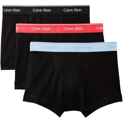 Calvin Trunk 000Nb4002A Lot de 3 boxers pour homme, rose (corps noir avec noir/rose/br), L Calvin Trunk 000Nb4002A Lot de 3 boxers pour homme, rose (corps noir avec noir/rose/br), L