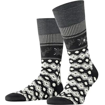 Burlington Fair Isle Joy M So laine fantaisie 1 paire, Chaussettes Homme, Noir Black 3000, 40-46 Burlington Fair Isle Joy M So laine fantaisie 1 paire, Chaussettes Homme, Noir Black 3000, 40-46