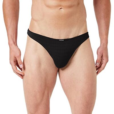 Bruno Banani String pour homme, Noir (carreaux noirs 125), M Bruno Banani String pour homme, Noir (carreaux noirs 125), M