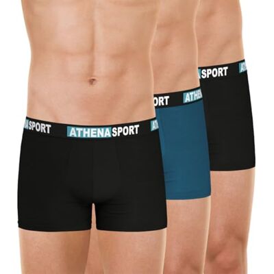 Athena Athéna – Boxer Homme – Lot de 3 Daily Sport Coton – Oeko-TEX® – Coton Stretch Respirant – Look Sportswear Athena Athéna – Boxer Homme – Lot de 3 Daily Sport Coton – Oeko-TEX® – Coton Stretch Respirant – Look Sportswear