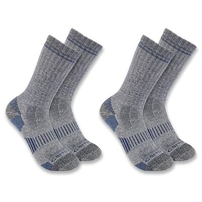Carhartt Men's Midweight Synthetic-Wool Blend Boot Sock 2 Pack, Navy, Large Carhartt Men's Midweight Synthetic-Wool Blend Boot Sock 2 Pack, Navy, Large