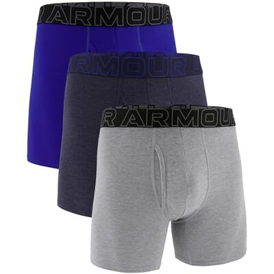 Under Armour Performance Cotton Boxer Solid 6in 3-Pack, Midnight Navy Core, XL Under Armour Performance Cotton Boxer Solid 6in 3-Pack, Midnight Navy Core, XL