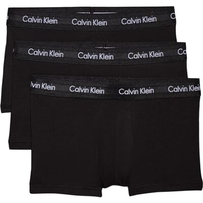 Calvin Homme Low Rise Trunk Low Rise Trunk 3pk 0000u2664g, Noir (Black W. Black Wb), XS Calvin Homme Low Rise Trunk Low Rise Trunk 3pk 0000u2664g, Noir (Black W. Black Wb), XS