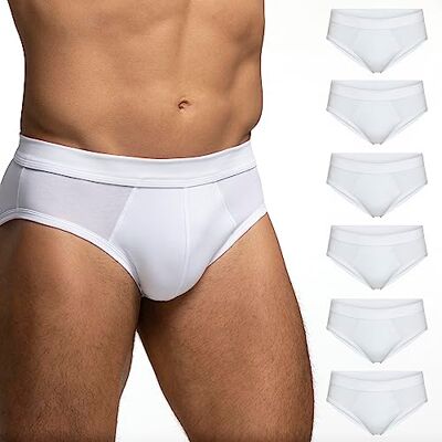 POMPEA Slip COT.Planet C.t Culotte pour homme (pack de 6), Blanc, M POMPEA Slip COT.Planet C.t Culotte pour homme (pack de 6), Blanc, M