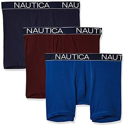 Nautica Men's 3-Pack Classic Cotton Stretch Boxer Briefs Nautica Men's 3-Pack Classic Cotton Stretch Boxer Briefs