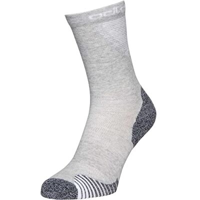 Odlo Chaussettes de course Active Warm unisexes, Gris argenté, Large Odlo Chaussettes de course Active Warm unisexes, Gris argenté, Large