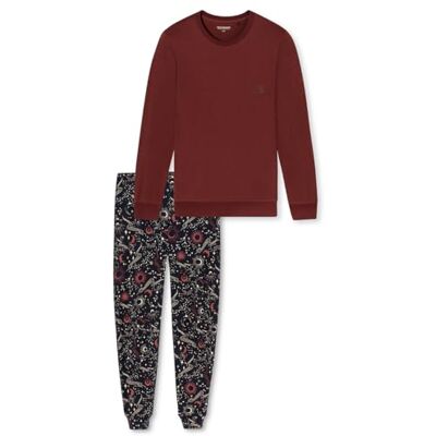 Schiesser Pyjama long pour homme avec manchettes, Bourgogne 183168, 50 Schiesser Pyjama long pour homme avec manchettes, Bourgogne 183168, 50