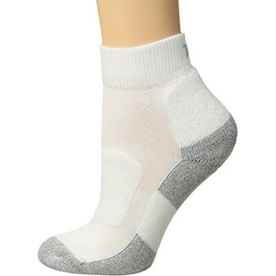 Thorlos Lwmxw Chaussettes de cheville pour femme avec coussin fin Blanc, Blanc/platine, M Thorlos Lwmxw Chaussettes de cheville pour femme avec coussin fin Blanc, Blanc/platine, M