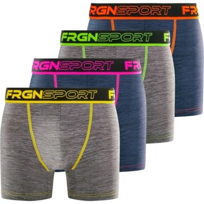 FREEGUN Caleçon Boxer Homme Sport, Lot de 4, Gris M6 (L) FREEGUN Caleçon Boxer Homme Sport, Lot de 4, Gris M6 (L)