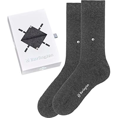 Burlington Basic Uni Gift Box M So coton unies 2 paires, Chaussettes Homme, Gris Grey Mix 0020, 40-46 Burlington Basic Uni Gift Box M So coton unies 2 paires, Chaussettes Homme, Gris Grey Mix 0020, 40-46