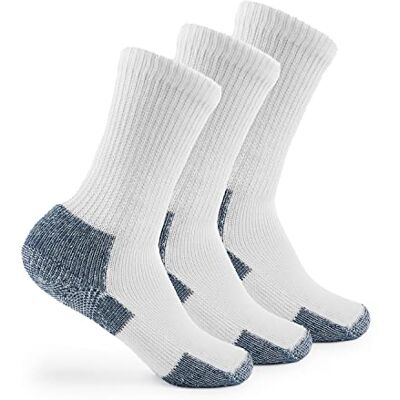 Thorlos Chaussettes de course à pied, Blanc/bleu marine (3 paires), L Thorlos Chaussettes de course à pied, Blanc/bleu marine (3 paires), L