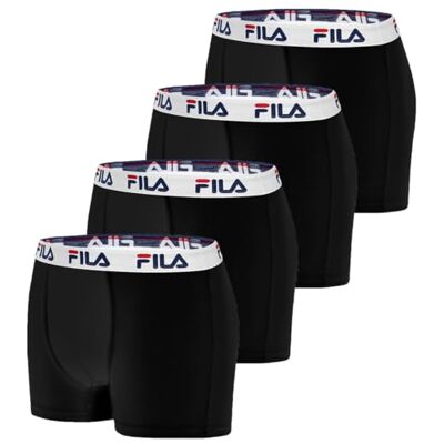 FILA Caleçon Homme Coton, Boxer Homme, Hypoallergénique, Maille Aérée (Lot de 4), Nr, M FILA Caleçon Homme Coton, Boxer Homme, Hypoallergénique, Maille Aérée (Lot de 4), Nr, M