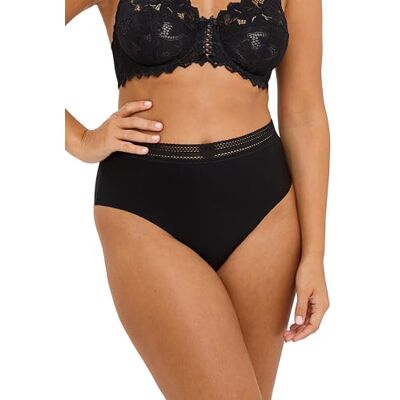 SANS COMPLEXE Lot de 2 slips en coton sans coutures invisibles en coton noir, noir et noir, 46-48 SANS COMPLEXE Lot de 2 slips en coton sans coutures invisibles en coton noir, noir et noir, 46-48