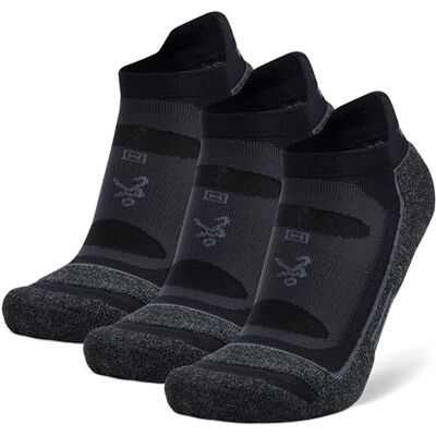Balega Lot de 3 paires de chaussettes de course à pied unisexes pour adulte Noir Taille L, Noir, Large Balega Lot de 3 paires de chaussettes de course à pied unisexes pour adulte Noir Taille L, Noir, Large
