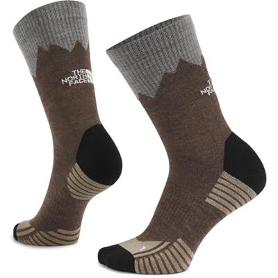 THE NORTH FACE Chaussettes unisexes Mountain Hiking Crew, marron fumé/champignon G, M THE NORTH FACE Chaussettes unisexes Mountain Hiking Crew, marron fumé/champignon G, M