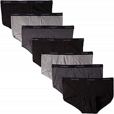 Hanes Ultimate Men's 7-Pack Full-Cut Briefs Colors May Vary, Black/Grey, Small, Assortiment de 7 Noir/Gris, S Hanes Ultimate Men's 7-Pack Full-Cut Briefs Colors May Vary, Black/Grey, Small, Assortiment de 7 Noir/Gris, S