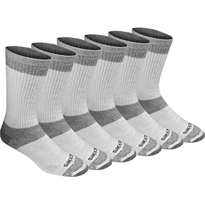 Dickies Dri-tech Moisture Control Crew Lot de 18 paires de chaussettes pour homme, 3.0 Full Cushion White (6 paires), Shoe Size: 5-9 Dickies Dri-tech Moisture Control Crew Lot de 18 paires de chaussettes pour homme, 3.0 Full Cushion White (6 paires), Shoe Size: 5-9