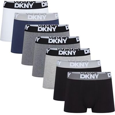 DKNY Caleçons Seattle pour homme, Noir/gris/bleu marine/blanc, L DKNY Caleçons Seattle pour homme, Noir/gris/bleu marine/blanc, L