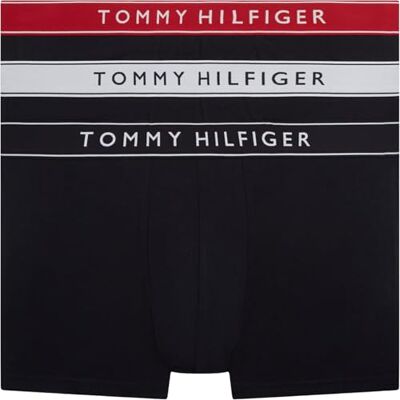 Tommy Hilfiger Trunk 3P Wb UM03881 Boxer pour homme Rouge (blanc/rouge moyen/ciel gris), L Tommy Hilfiger Trunk 3P Wb UM03881 Boxer pour homme Rouge (blanc/rouge moyen/ciel gris), L