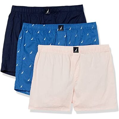 Nautica Boxer pour homme, Peacoat/Oasis Pink/Sails Bolt Blue, S Nautica Boxer pour homme, Peacoat/Oasis Pink/Sails Bolt Blue, S