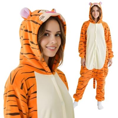 nerd hunters Pyjama jaune Kigurumi Onesie Costume Adulte Costume Mixte Tailles S-XL (Tigre, XL) nerd hunters Pyjama jaune Kigurumi Onesie Costume Adulte Costume Mixte Tailles S-XL (Tigre, XL)