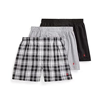 POLO RALPH LAUREN Lot de 3 boxers stretch pour homme Coupe classique, Rayures Bengale/rouge, rouge Stockton, plaid/rouge, polo noir/rouge, 3X POLO RALPH LAUREN Lot de 3 boxers stretch pour homme Coupe classique, Rayures Bengale/rouge, rouge Stockton, plaid/rouge, polo noir/rouge, 3X