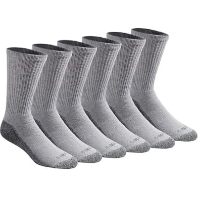 Dickies Men's Multi-Pack Dri-Tech Moisture Control Crew Socks Chaussettes (Lot de 18) Homme, Gris (6 paires), M Dickies Men's Multi-Pack Dri-Tech Moisture Control Crew Socks Chaussettes (Lot de 18) Homme, Gris (6 paires), M