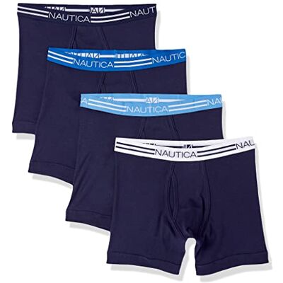 Nautica Men's Classic Cotton 4-Pack Boxer Briefs Nautica Men's Classic Cotton 4-Pack Boxer Briefs