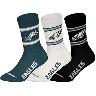NFL PHILADELPHIA EAGLES 3-teilige Rundhalssocken GRN/WHT/BLK 39/42 NFL PHILADELPHIA EAGLES 3-teilige Rundhalssocken GRN/WHT/BLK 39/42