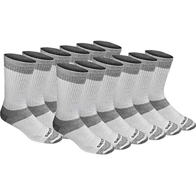 Dickies Dri-tech Lot de 6, 12 paires de chaussettes mi-hautes pour homme, avec pied rembourré, contrôle de l’humidité, M-XL, Large Dickies Dri-tech Lot de 6, 12 paires de chaussettes mi-hautes pour homme, avec pied rembourré, contrôle de l’humidité, M-XL, Large