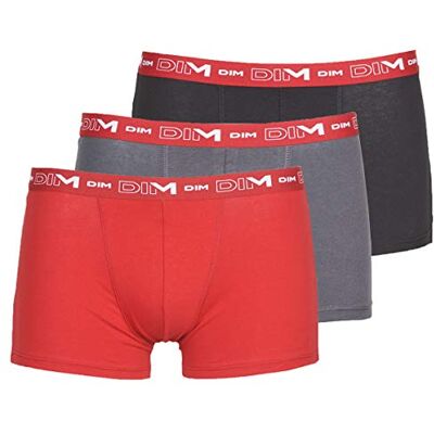 DIM Lot de 3 Boxers Homme Coton Stretch Respirant Maintien Optimal Sans Étiquette DIM Lot de 3 Boxers Homme Coton Stretch Respirant Maintien Optimal Sans Étiquette