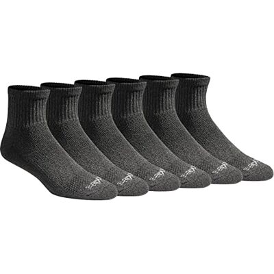 Dickies Men's Dri-Tech Moisture Control Quarter Socks (6, 12, 18 Pairs), Heathered Grey (6 Pairs), Large Dickies Men's Dri-Tech Moisture Control Quarter Socks (6, 12, 18 Pairs), Heathered Grey (6 Pairs), Large
