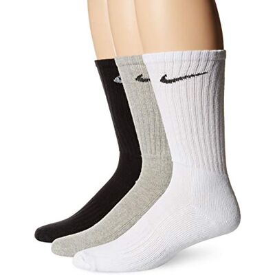 NIKE Unisex Chaussettes U Nk V Cush Crew 3P Value 108, Multi-Color, SX4508-965, S NIKE Unisex Chaussettes U Nk V Cush Crew 3P Value 108, Multi-Color, SX4508-965, S