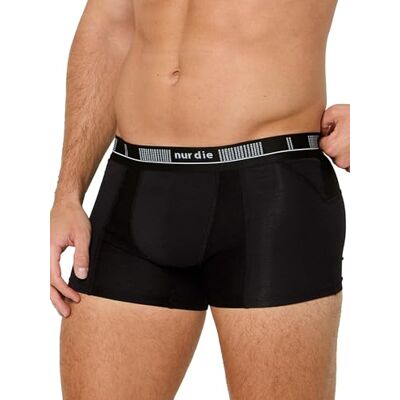 Nur Die Boxer Cotton Active Boxer pour homme en coton respirant et flexible sans ceinture élastique coupée (Taille M à XXL), Noir, L Nur Die Boxer Cotton Active Boxer pour homme en coton respirant et flexible sans ceinture élastique coupée (Taille M à XXL), Noir, L