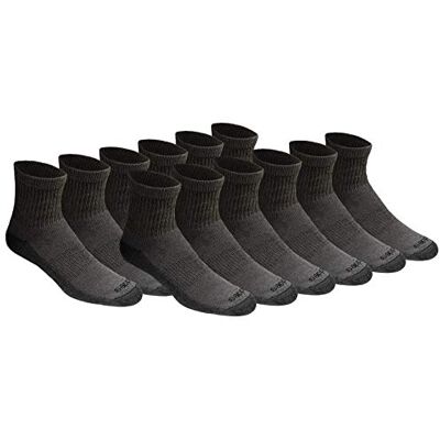 Dickies Men's Dri-Tech Moisture Control Quarter Socks (6, 12, 18 Pairs), Charcoal (12 Pairs), Large Dickies Men's Dri-Tech Moisture Control Quarter Socks (6, 12, 18 Pairs), Charcoal (12 Pairs), Large