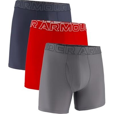 Under Armour Tech Performance Lot de 3 boxers pour homme, jambe de 15,2 cm, respirant, absorbant la transpiration, doux, confort tout au long de la journée Under Armour Tech Performance Lot de 3 boxers pour homme, jambe de 15,2 cm, respirant, absorbant la transpiration, doux, confort tout au long de la journée